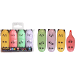 Набор маркеров-выделителей "deVENTE. Kitty" (04 цв - пастельные цвета: роз, желт, зелен, фиол) плоский мини-корпус с АНТИБАКТЕРИАЛЬНЫМ покрытием, скошенный наконечник, ширина линии 1-5 мм, в пластиковой упаковке