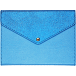Папка на кнопке "deVENTE. Shiny" A4 (330x240 мм) плоская, комбинированная искусственная кожа, блестящая створка, отстрочка, в пластиковом пакете, голубая
