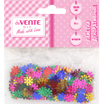 Пайетки декоративные "deVENTE. Цветы" 14 г, размер 10x10 мм, ассорти цветов, в пластиковом пакете с блистерным подвесом