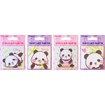 Клейкая бумага для заметок "deVENTE. Panda" 75x75 мм, 30 листов, офсет 80 г/м², печать 4+0, ассорти дизайнов, в картонном блистере и пластиковом пакете с европодвесом