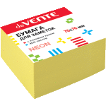 Клейкая бумага для заметок "deVENTE" 76x76 мм, 400 листов, офсет 75 г/м², неоновая желтая