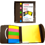 Набор самоклеящихся этикеток-закладок "deVENTE" бумажные 50x15 мм и 75x75 мм, 6x25 листов, 5 неоновых цветов, в крафт упаковке