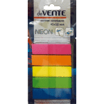 Набор самоклеящихся этикеток-закладок "deVENTE" пластиковые полупрозрачные, в диспенсере Z-сложение, 45x12 мм, 5x30 листов, 5 неоновых цветов, в картонном блистере