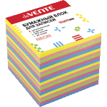 Куб бумажный для записей "deVENTE" 90x90 мм, 870 листов, 5 неоновых цветов, 20 слоев, непроклеенный, офсет 80 г/м²