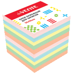 Куб бумажный для записей "deVENTE" 90x90x90 мм цветной, непроклеенный, офсет 80 г/м², 5 цветов