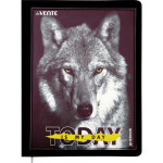 Дневник "deVENTE. Today. Wolf" универсальный блок, офсет 1 краска, белая бумага 80 г/м², твердая обложка из искусственной кожи с поролоном, аппликация, цветная печать, отстрочка, 1 ляссе