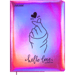Дневник "deVENTE. Hello, Love" универсальный блок, офсет 1 краска, кремовая бумага 80 г/м2, твердая обложка из искусственной кожи с поролоном, шелкография, 1 ляссе