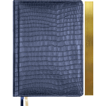 Ежедневник недатированный "deVENTE. Wild" B6 (120 ммx170 мм) 320 стр, кремовая бумага 70 г/м² с золотым срезом, печать в 2 краски, твердая обложка из искусственной кожи с поролоном, отстрочка, перфорация, закругленные уголки, 2 ляссе, в подарочной коробке, темно-синий