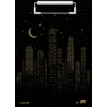 Клипборд "deVENTE. My Gold. Night City" A4 (225x316 мм) картон толщина 2 мм, матовая ламинация тиснение фольгой, в пластиковом пакете