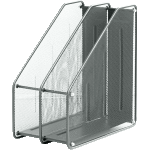 Вертикальный накопитель 2-х секционный "deVENTE" размер 15x28x35,3 см, сетчатый металлический, серый