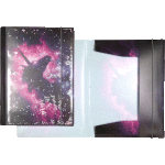 Папка с резинкой "deVENTE. Dream. Unicorn" A4 (320x235 мм) 400+100 мкм, с печатью и конфетти, вертикальная резинка, 3 клапана, индивидуальная упаковка