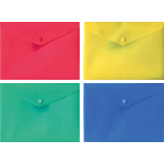 Папка-конверт на кнопке "deVENTE" B5 (209x282 мм) 180 мкм, непрозрачная ассорти (красная, синяя, зеленая, желтая)