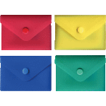 Папка-конверт на кнопке "deVENTE" A7 (105x74 мм) 180 мкм, непрозрачная ассорти (красная, синяя, зеленая, желтая)