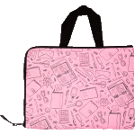 Папка для тетрадей "deVENTE. School" A4 (33,5x26x1 см) на молнии с двух сторон, горизонтальная, с 2-мя ручками, внутренний большой карман и 2 маленьких кармана, текстильная, в пластиковом пакете, розовая