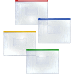 Папка на молнии "deVENTE" A5+ (250x190 мм) ПВХ 150 мкм, с карманом для визитной карточки, молния 4 цвета ассорти