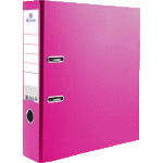 Папка с арочным механизмом "Attomex" A4 75 мм PVC разобранная, металлическая окантовка, запечатка форзаца, наварной карман с этикеткой, ярко-розовая