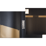 Папка с боковым прижимом "deVENTE. My Gold" 240x307x17 мм, 700 мкм, фактура "песок" на 150 листов бумаги, внутренний карман 160 мкм, индивидуальная маркировка, непрозрачная черная
