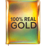 Дневник "deVENTE. 100% Real Gold" универсальный блок, офсет 1 краска, кремовая бумага 80 г/м2, твердая обложка из искусственной кожи с поролоном, шелкография, 1 ляссе