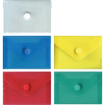 Папка-конверт на кнопке "deVENTE" A7 (105x74 мм) 180 мкм, полупрозрачная ассорти (полупрозрачная, красная, синяя, зеленая, желтая)