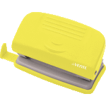 Дырокол "deVENTE. Neon" (10 листов) пластиковый с линейкой, в картонной коробке, неоновый желтый
