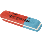 Ластик "deVENTE" синтетический каучук, прямоугольный скошенный красно-синий, 52x20x8 мм, индивидуальная маркировка, в картонной коробке