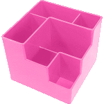Подставка для канцелярских принадлежностей "deVENTE" 12,2x12,2x10 см, 6 секций, непрозрачная розовая