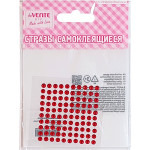 Стразы самоклеящиеся "deVENTE. Dots" акриловые, размер 4 мм, карточка 60x60 мм, красные, 100 шт в пластиковом пакете с блистерным подвесом