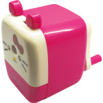 Точилка для карандашей механическая "deVENTE. Котенок" 7,4x5,8x8,4 см, 1 отверстие, с контейнером, пластмассовая в форме котенка, в пластиковой коробке, розовая