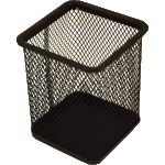 Подставка для пишущих принадлежностей "deVENTE" 8x8x9,8 см, квадратный, сетчатая металлическая, черная