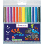 Фломастеры "Attomex. Monster Truck" 12 цветов с вентилируемым колпачком, в пластиковом блистере