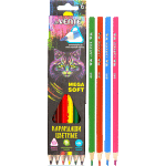 Карандаши цветные "deVENTE. Trio Mega Soft" 06 цветов, 4М, диаметр грифеля 3 мм, трехгранные, в картонной коробке