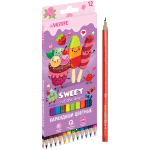Карандаши цветные "deVENTE. Sweet" 12 цветов, 2М, диаметр грифеля 2,8 мм, шестигранные, в картонной коробке