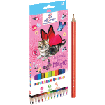 Карандаши цветные "Attomex. Fairy Cats" 12 цветов, М, диаметр грифеля 2,65 мм, шестигранные, в картонной коробке