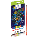 Карандаши цветные "Attomex. Skate" 12 цветов, М, диаметр грифеля 2,65 мм, шестигранные, в картонной коробке