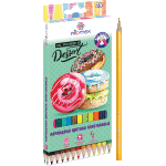 Карандаши цветные пластиковые "Attomex. Dolce Vita" 24 цвета, 2М, диаметр грифеля 2,65 мм, шестигранные, в картонной коробке