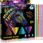 Карандаши цветные "deVENTE. Trio Mega Soft" 72 цвета, 4М, диаметр грифеля 3 мм, трехгранные, в картонной коробке