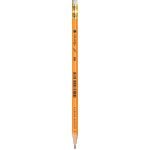 Карандаш чернографитный "Attomex" HB, диаметр грифеля 1,85 мм, шестигранный, с ластиком, заточенный, индивидуальная маркировка, цвет корпуса желтый