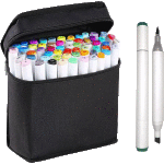 Набор маркеров для скетчинга "deVENTE. Emotion" 60 цветов, двусторонние (кистевидный 2 мм/скошенный до 5 мм), эргономичный трёхгранный корпус, чернила на спиртовой основе, в текстильной сумке