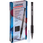 Ручка гелевая "deVENTE. Smoky" d=0,7 мм, с полупрозрачным корпусом и резиновым держателем, игольчатый пишущий узел, индивидуальная маркировка, черная