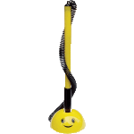 Ручка шариковая на самоклеящейся подставке "Attomex. Smile" d=0,5 мм, с пластиковым шнуром, желтый непрозрачный корпус, сменный стержень, в пластиковом блистере, синий цвет чернил