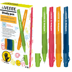 Ручка шариковая "deVENTE. Study Pen" обучающая письму, для левшей, d=0,7 мм, с каучуковым держателем, сменный стержень, с индивидуальной маркировкой, синие чернила