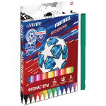 Фломастеры "deVENTE. Play Football" 12 цветов с вентилируемым колпачком, в картонной коробке с подвесом