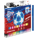 Фломастеры "deVENTE. Play Football" 18 цветов с вентилируемым колпачком, в картонной коробке с подвесом
