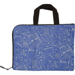 Папка для тетрадей "deVENTE. School" A4 (33,5x26x1 см) на молнии с двух сторон, горизонтальная, с 2-мя ручками, внутренний большой карман и 2 маленьких кармана, текстильная, в пластиковом пакете, темно-синяя