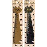 Линейка "deVENTE. Kitty" фигурная деревянная натуральная с рисунком, шкала 15 см (общая длина линейки 19,5 см) в блистерной упаковке, ассорти
