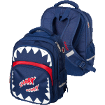 Рюкзак школьный "deVENTE. Shark" 39x30x20 см, 700 г, текстильный, эргономичная вентилируемая спинка и уплотненные лямки, 2 отделения на молнии, 1 передний карман на молнии, 2 боковых кармана, светоотражающие вставки