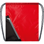 Сумка для сменной обуви "Attomex" 35x40 см, 1 отделение, внешний карман на молнии, водоотталкивающая ткань, на веревочной завязке, красная с черным