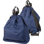 Сумка-рюкзак "deVENTE" 39x32x19 см, вес 250 г, плотный полиэстер, на утяжке, с ручками и плечевыми лямками, с передним карманом на молнии, внутренний карман на липучке, темно-синий