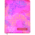 Дневник "deVENTE. ABC. Pink" универсальный блок, офсет 1 краска, белая бумага 80 г/м2, твердая обложка из искусственной кожи с поролоном, тиснение радужной фольгой, аппликация, 1 ляссе