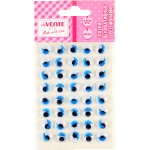 Глазки декоративные "deVENTE" круглые пластиковые, с ресницами, цвет синий, 10 мм, 40 шт в пластиковом пакете с блистерным подвесом